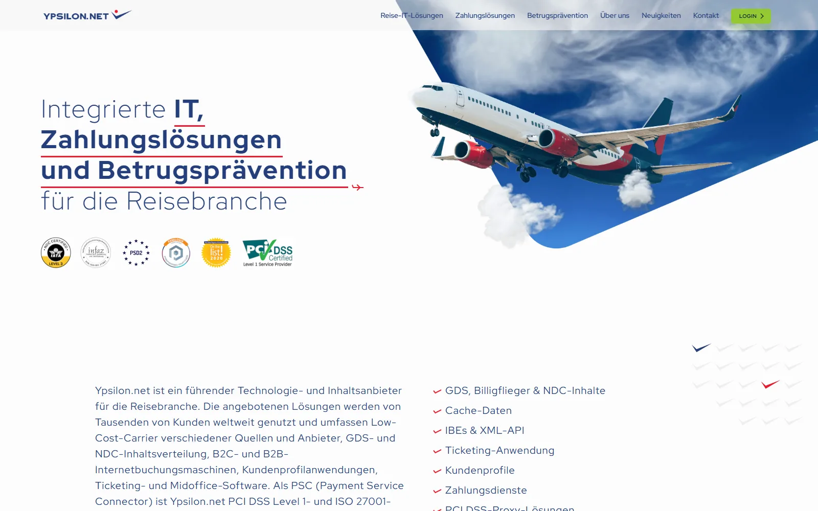 Webseite der Ypsilon.Net AG am Rechner